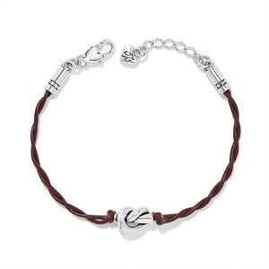NEW BRIGHTON women's interlok bracelet in burgundy / silver